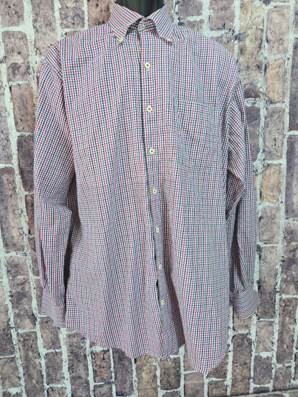 Peter Millar Mens Multi-Color Check Long Sleeve Shirt Large